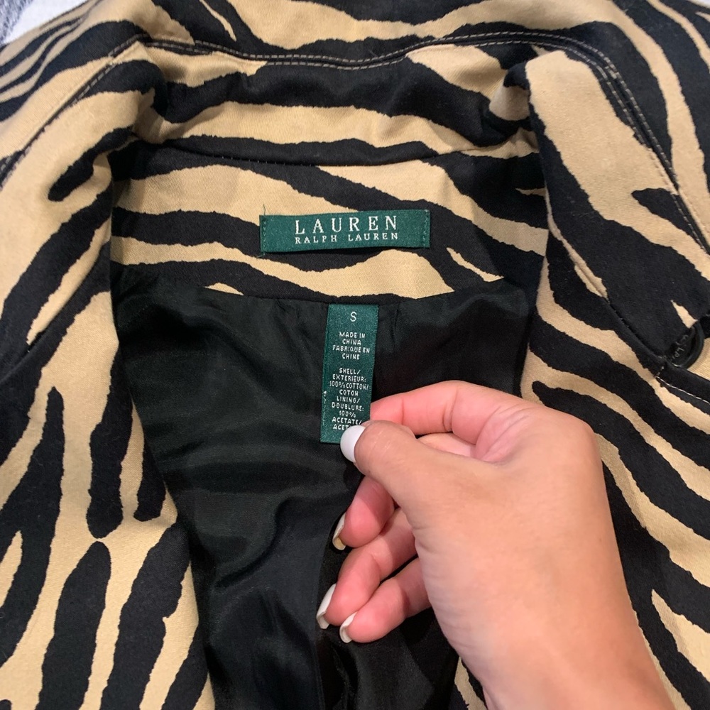 Zebra trench coat wore once.